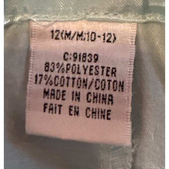 Vanity Fair Pajama Set Silky Mint Green Embroidered Med (10-12) Button Pockets - Picture 11 of 13